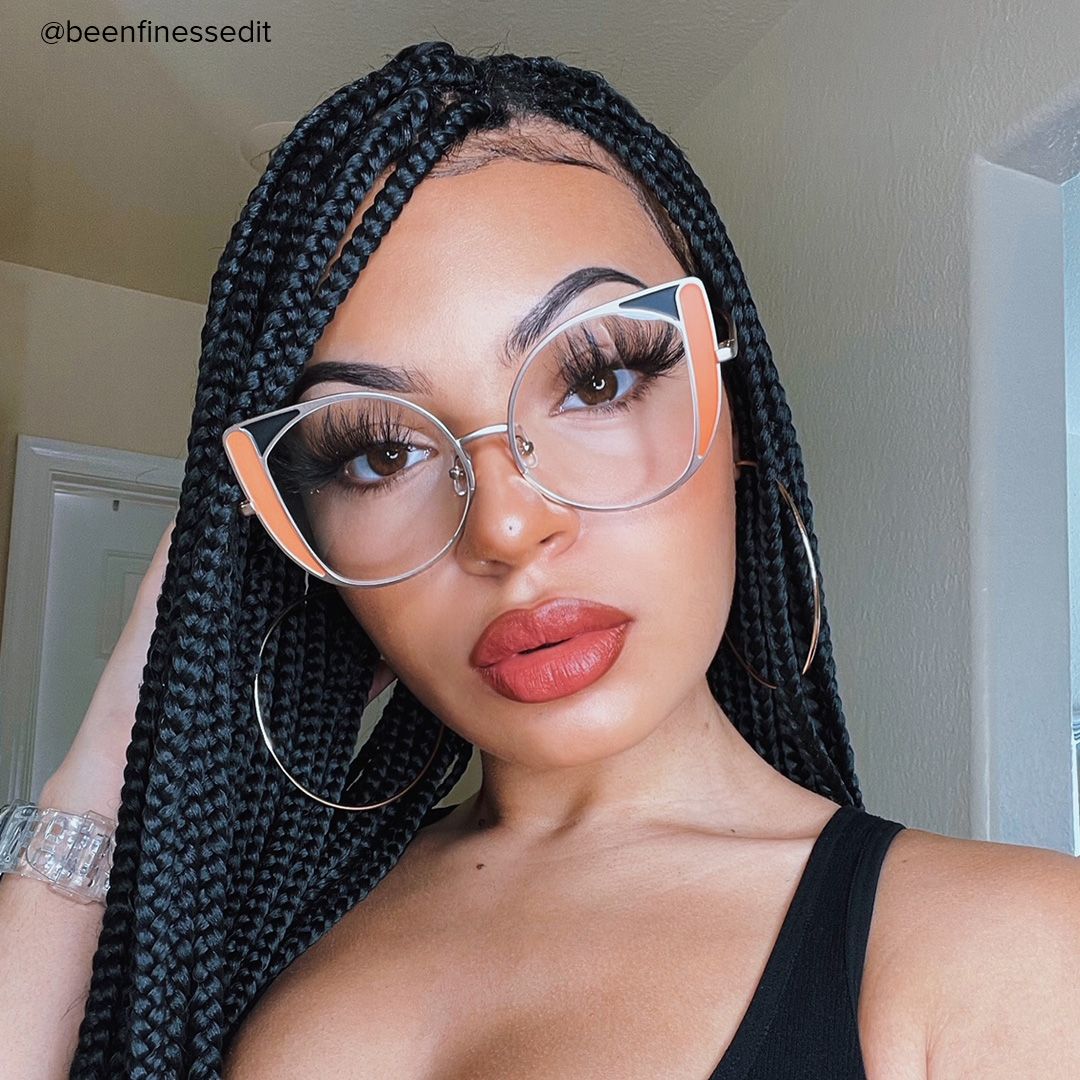 Eleni - Cat Eye Orange Eyeglasses - 5