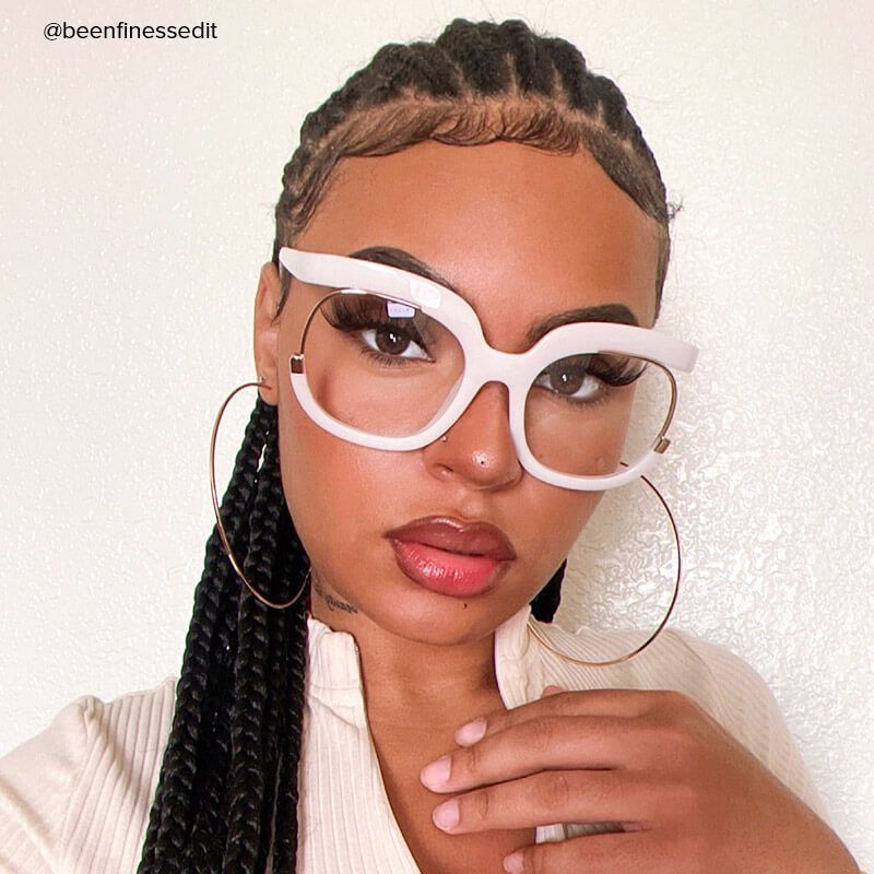 Fredia - Square White Eyeglasses - 8