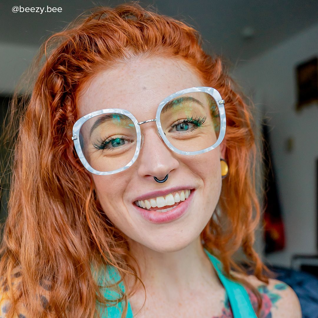 Square White Eyeglasses - 8