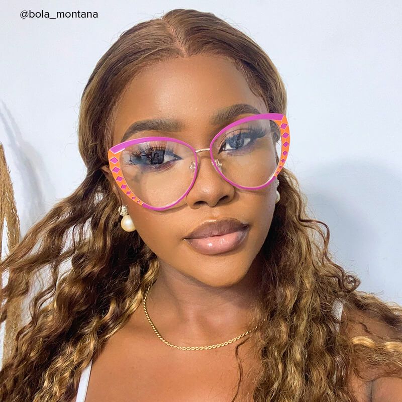 Tristan - Geometric Purple Eyeglasses - 7