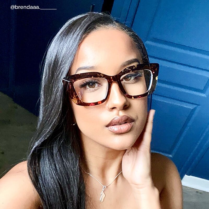 Walburga - Rectangle Floral Eyeglasses - 9