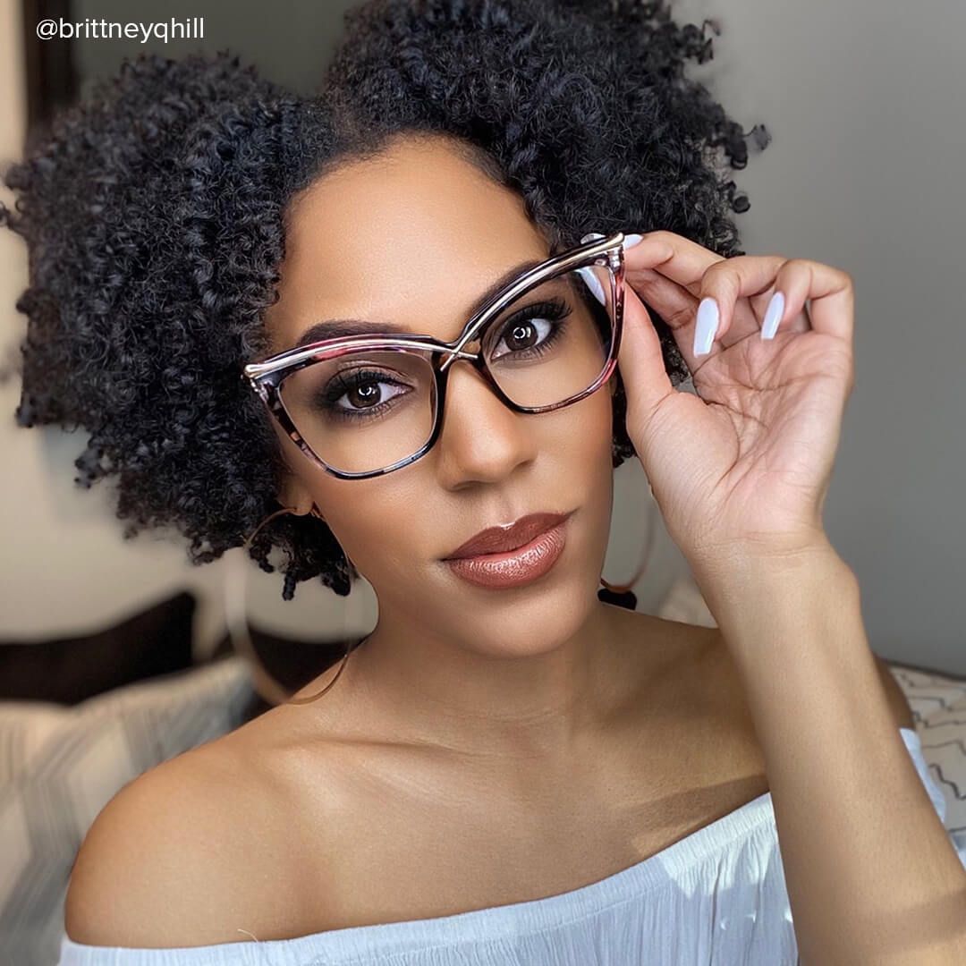 Janina - Cat Eye Floral Eyeglasses - 10