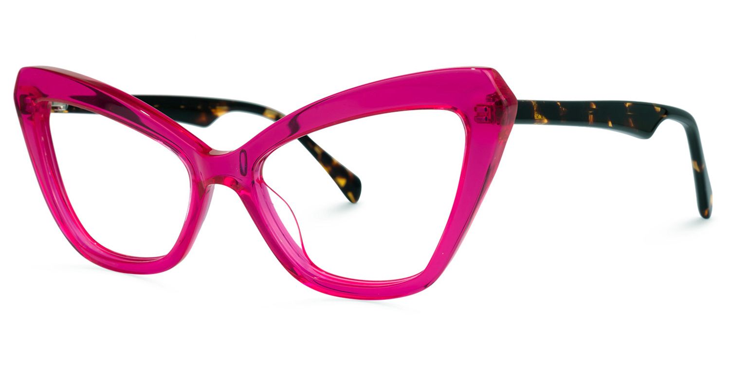 Shaneika - Cat Eye Pink Eyeglasses | Vooglam Front View
