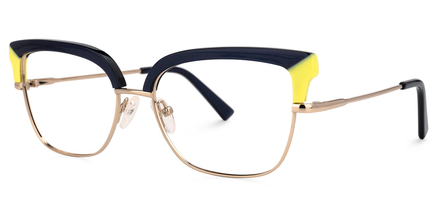 Browline Blue Eyeglasses | Vooglam.com Front View