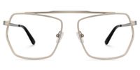 Alexa - Aviator Silver Eyeglasses | Vooglam Angle View