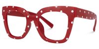 Naila - Square Red Eyeglasses - 2