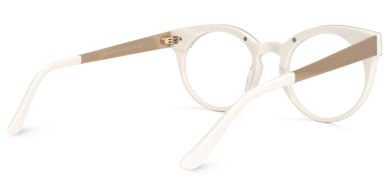 Round White Eyeglasses - 3