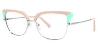 Browline Pink Eyeglasses | Vooglam.com Front View