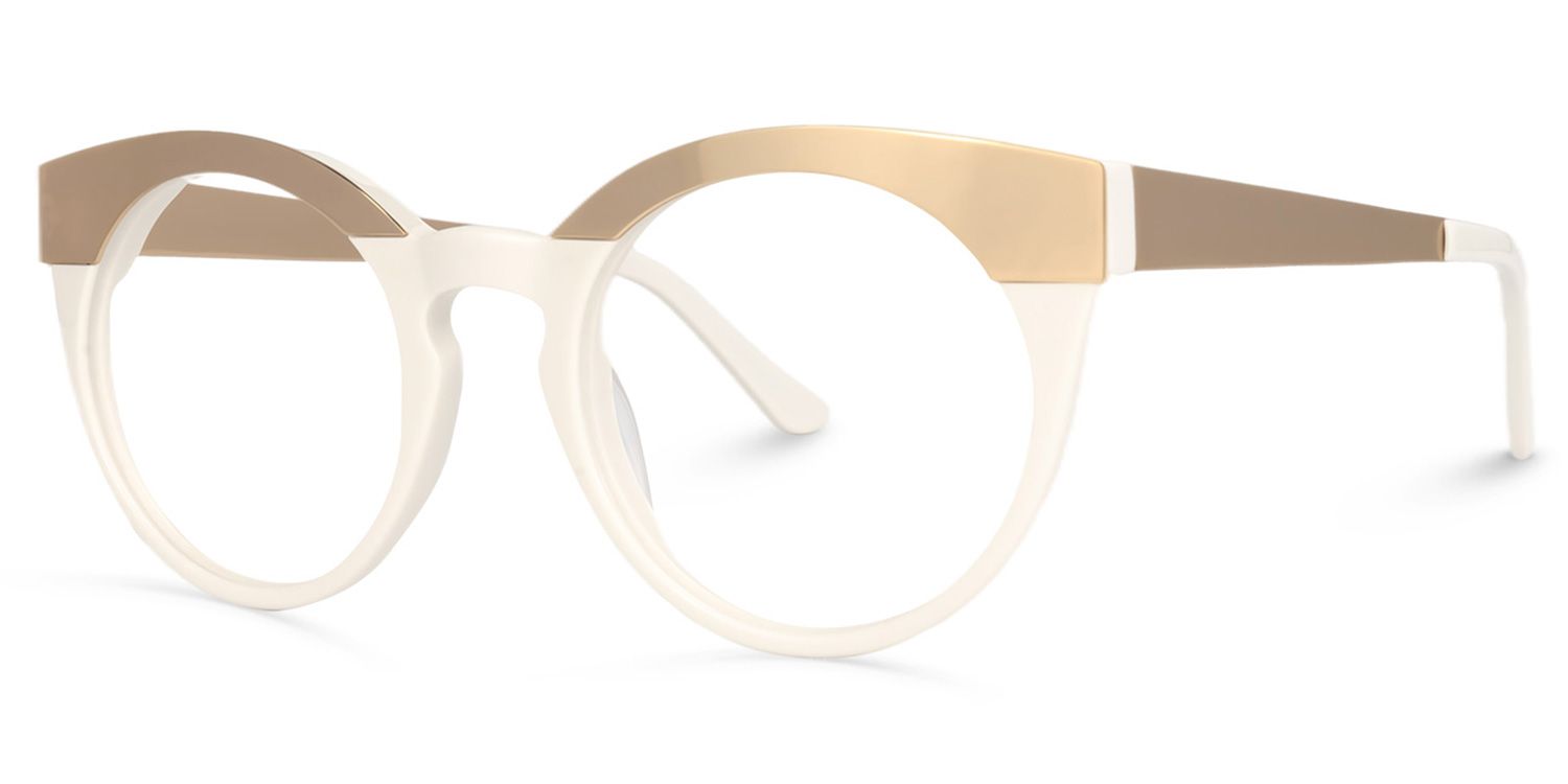 Round White Eyeglasses - 2