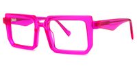 Cassiel - Rectangle Pink Eyeglasses | Vooglam Front View