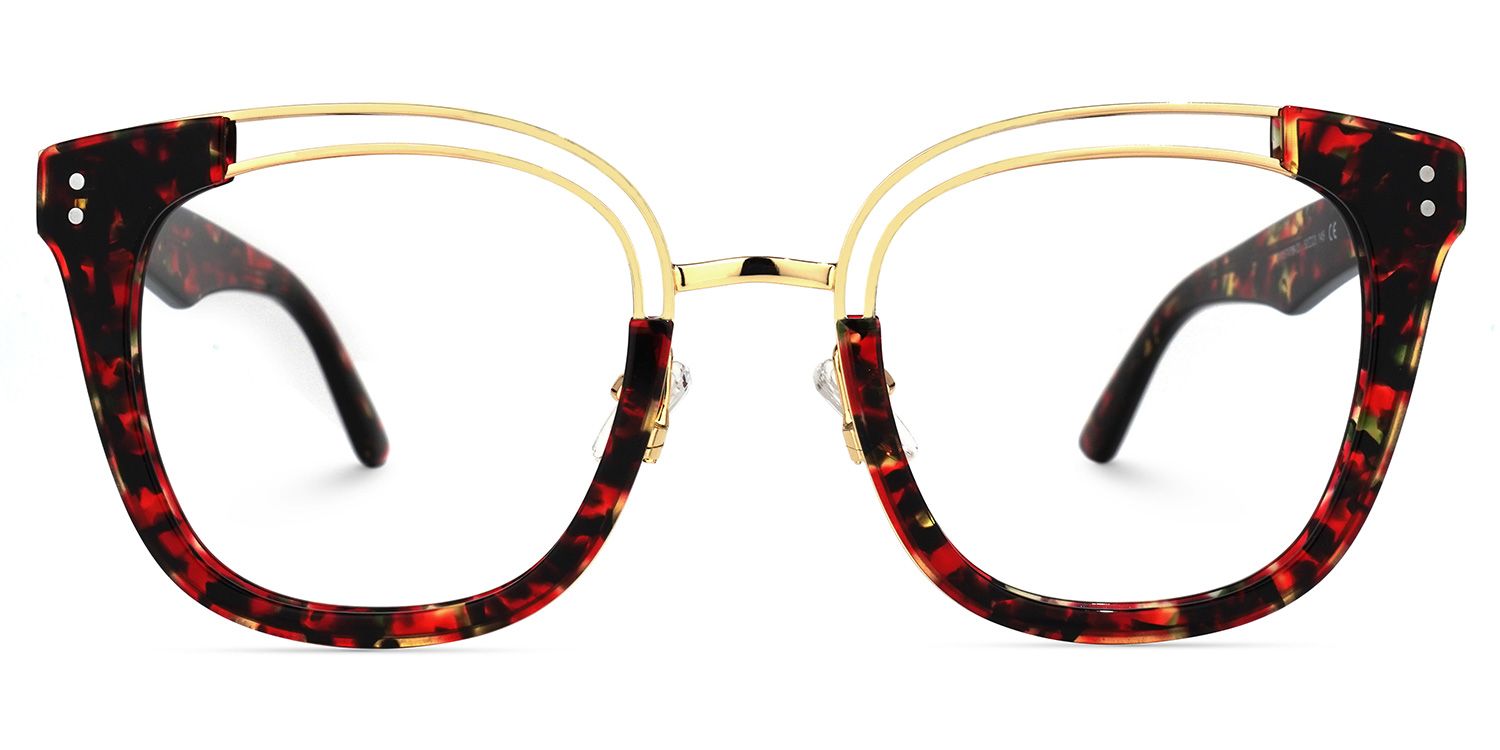 Square Floral Eyeglasses - 1