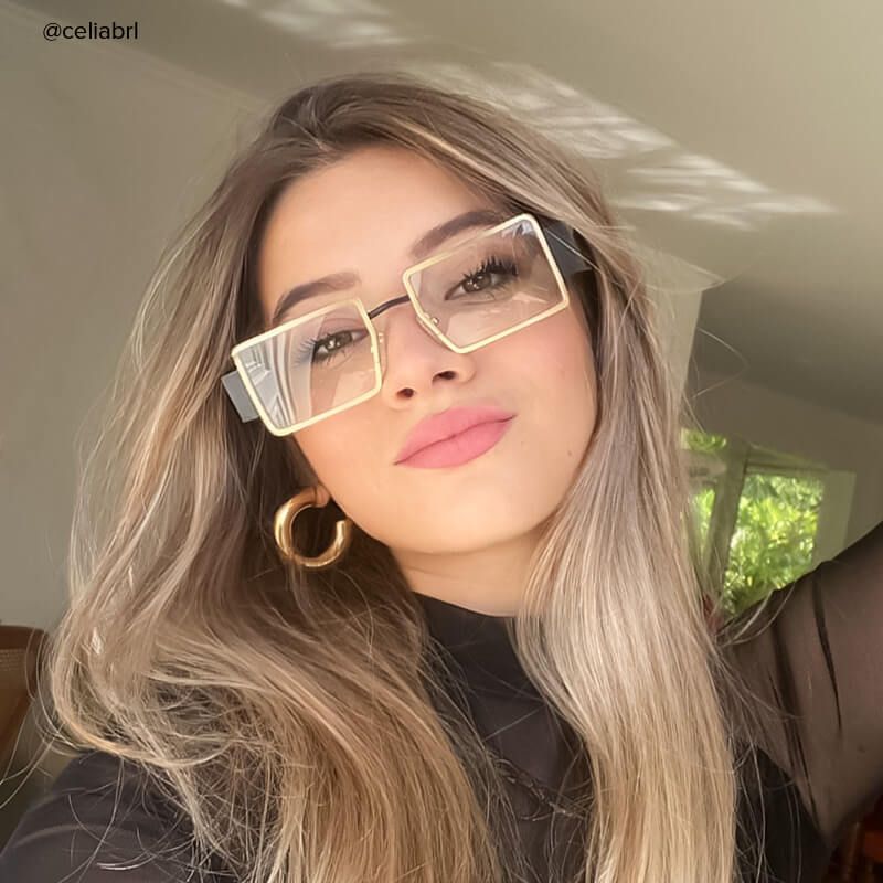 Anitta - Rectangle Gold Eyeglasses - 10