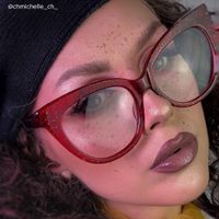 Carmine - Cat Eye Glitter Red Eyeglasses - 9