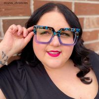 Charisse - Square Two-tone Blue Eyeglasses - 8