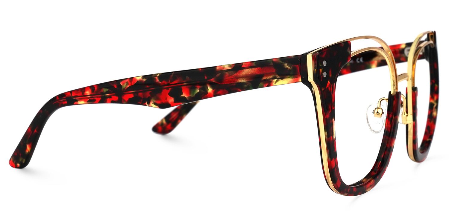 Square Floral Eyeglasses - 4