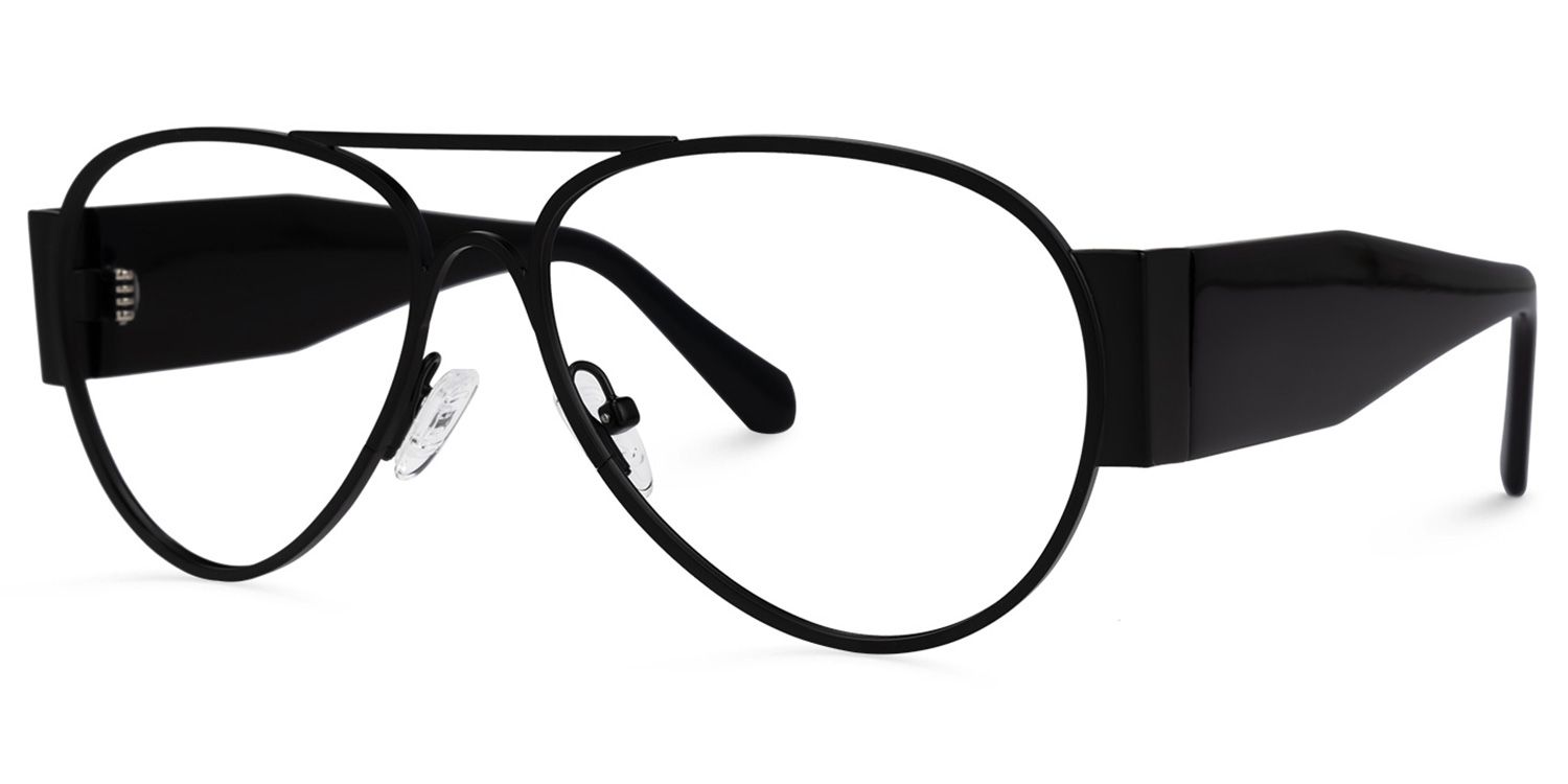Novoa - Aviator Black Eyeglasses | Vooglam Front View