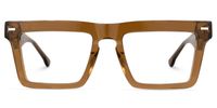 Kenty - Rectangle Brown Eyeglasses | Vooglam Angle View