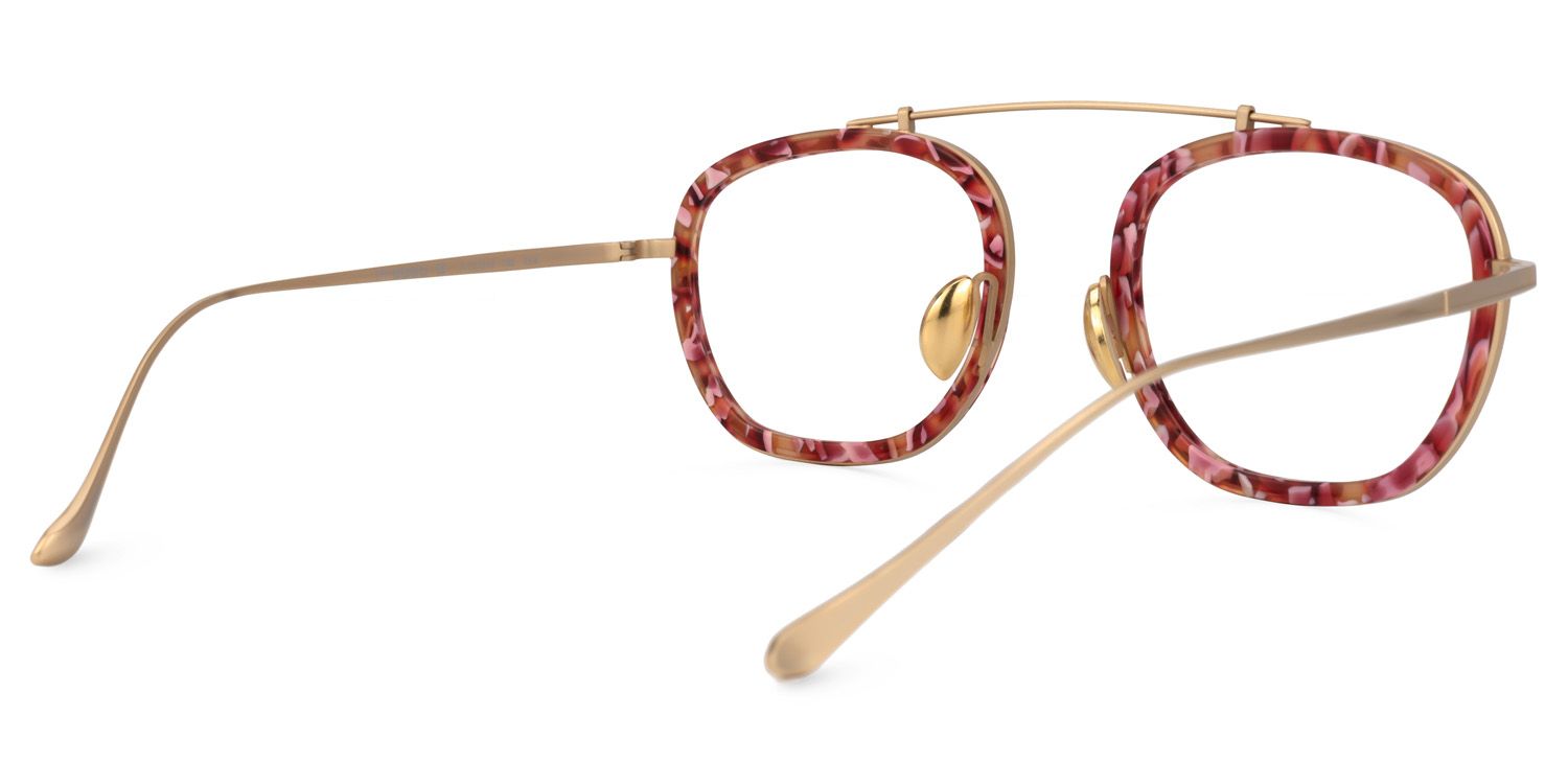 Aviator Red/Floral Eyeglasses - 3