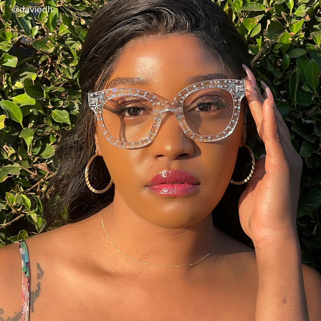 Candice - Crystal Square Eyeglasses - 9