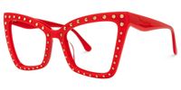 Cyndi - Square Red Eyeglasses