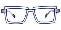 Joselyn - Rectangle Blue Eyeglasses | Vooglam Angle View