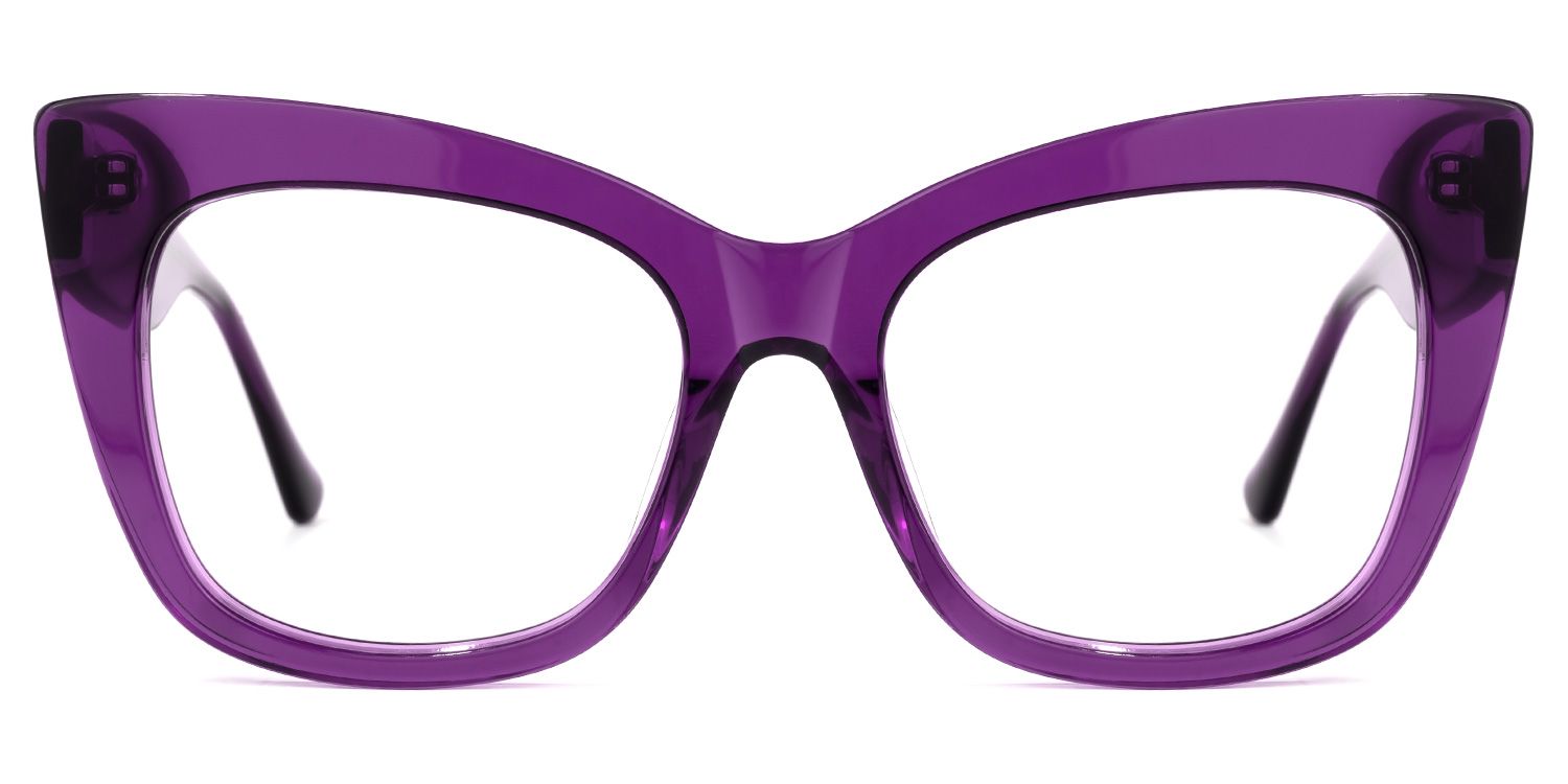 Escobar - Square Purple Eyeglasses | Vooglam Angle View