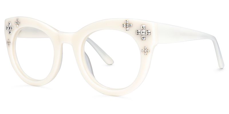 Dembo - Round White Eyeglasses