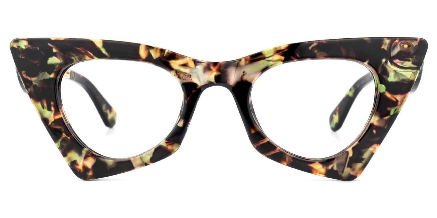 Tiny - Cat Eye Floral Eyeglasses | Vooglam Angle View