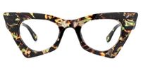 Tiny - Cat Eye Floral Eyeglasses | Vooglam Angle View