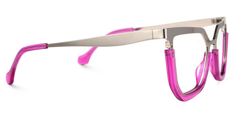 Leeza - Geometric Pink Eyeglasses - 4