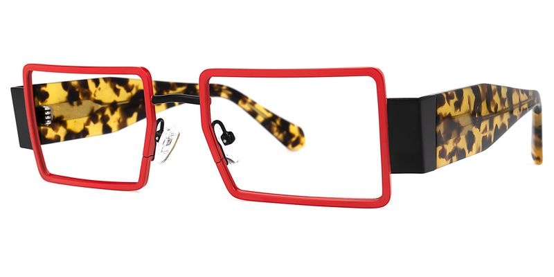 Anitta - Rectangle Red Eyeglasses