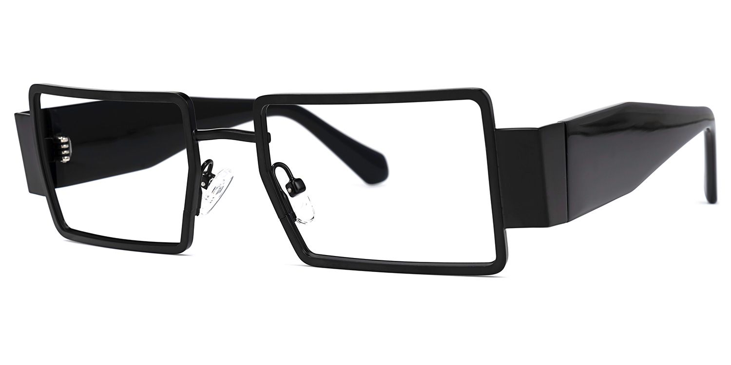 Anitta - Rectangle Black Eyeglasses | Vooglam Front View