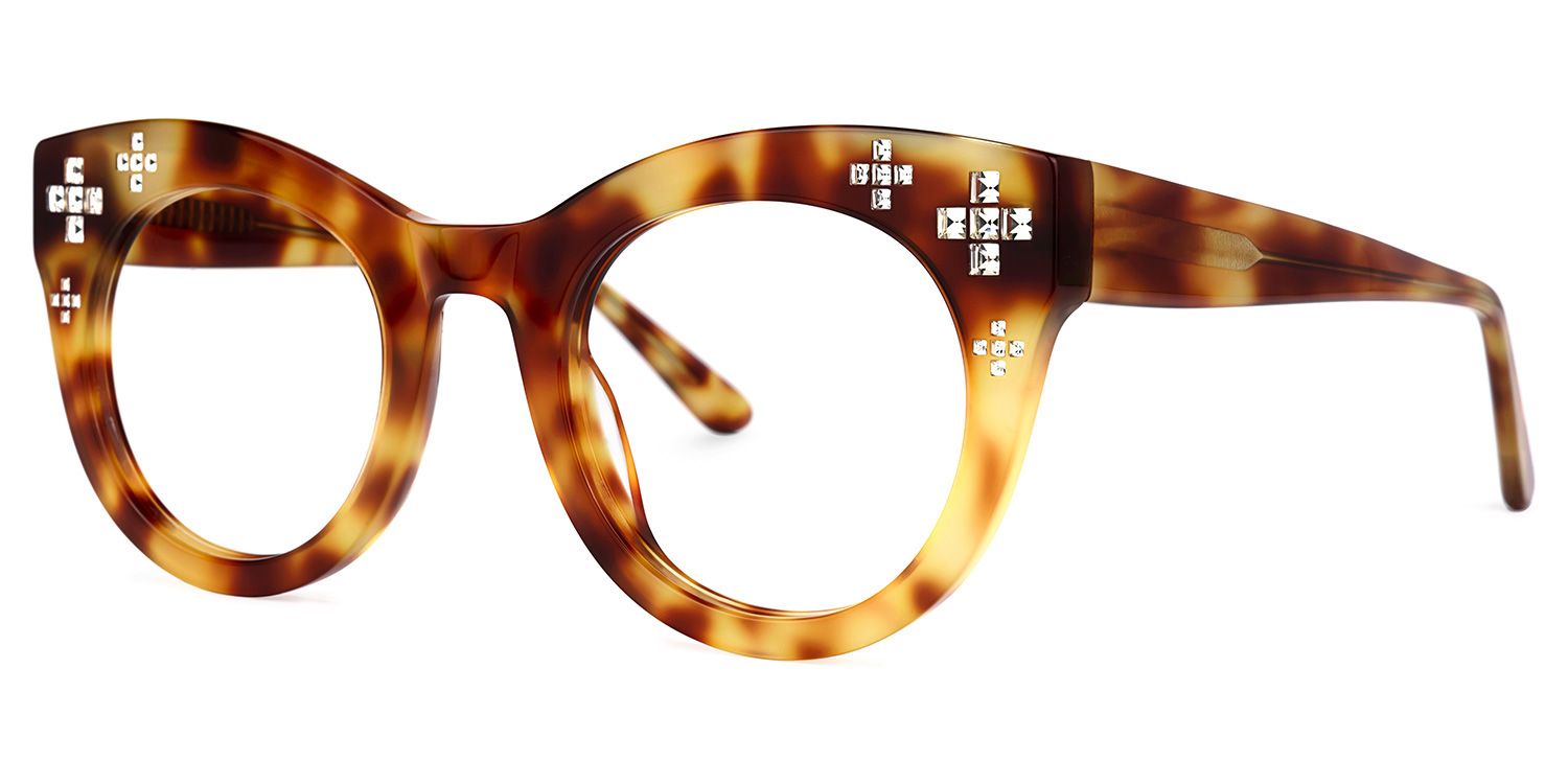 Dembo - Round Tortoise Eyeglasses | Vooglam Front View