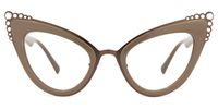 Magdaleno - Cat Eye Brown Eyeglasses | Vooglam Angle View