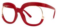Fredia - Square Red Eyeglasses - 2