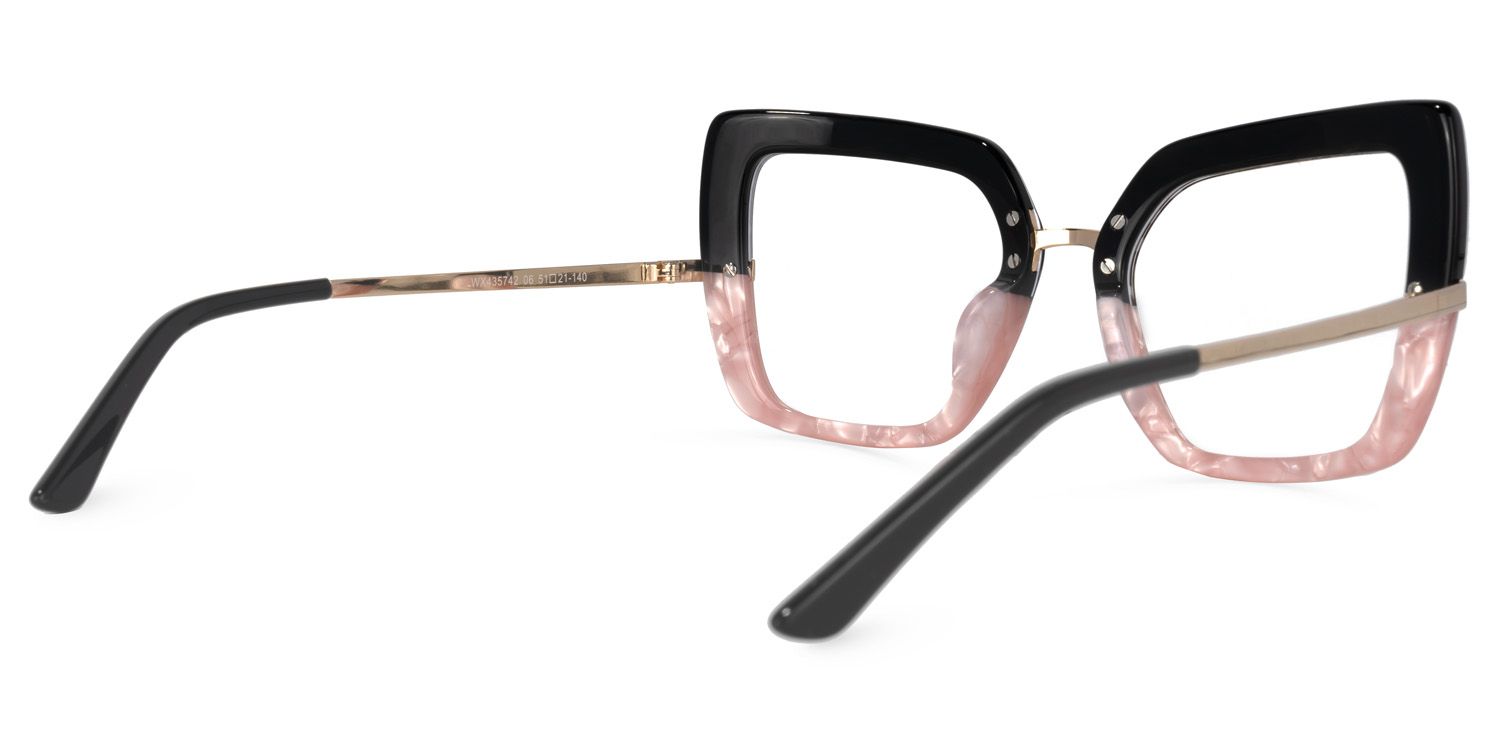 Shavan - Square Black/Pink Eyeglasses - 3