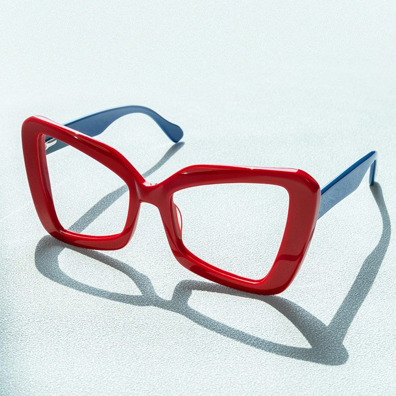 Mandi - Butterfly Red Eyeglasses | Vooglam On Model