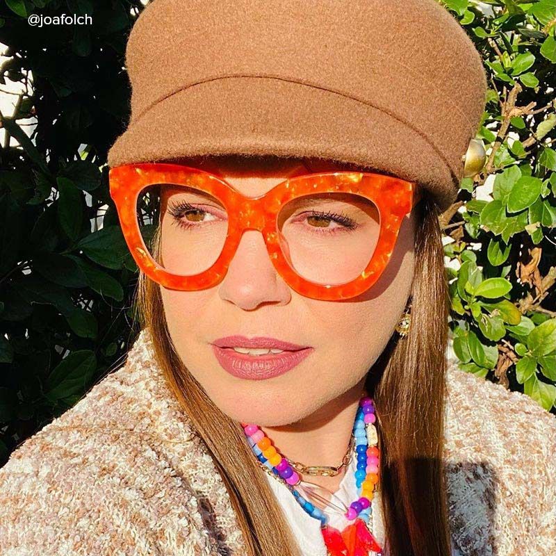 Jerrie - Round Orange Eyeglasses - 11