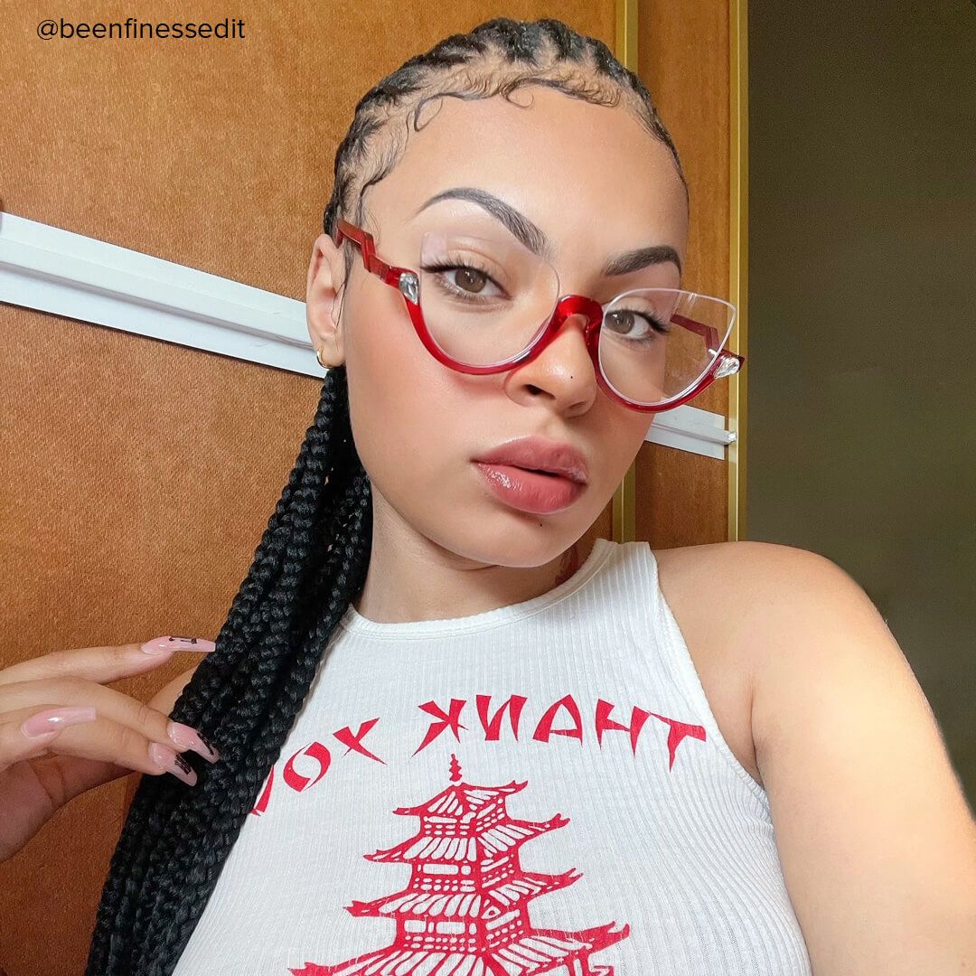 Sylvia - Cat Eye Red Eyeglasses - 9