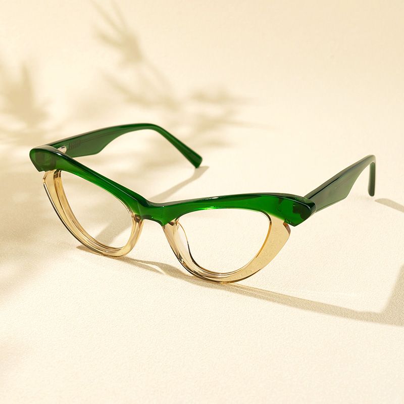 model wearing Blackwell - Browline Green Eyeglasses 1