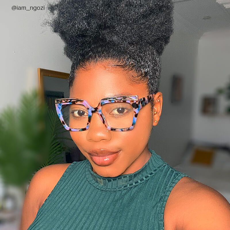 Fabianne - Square Floral Eyeglasses - 8