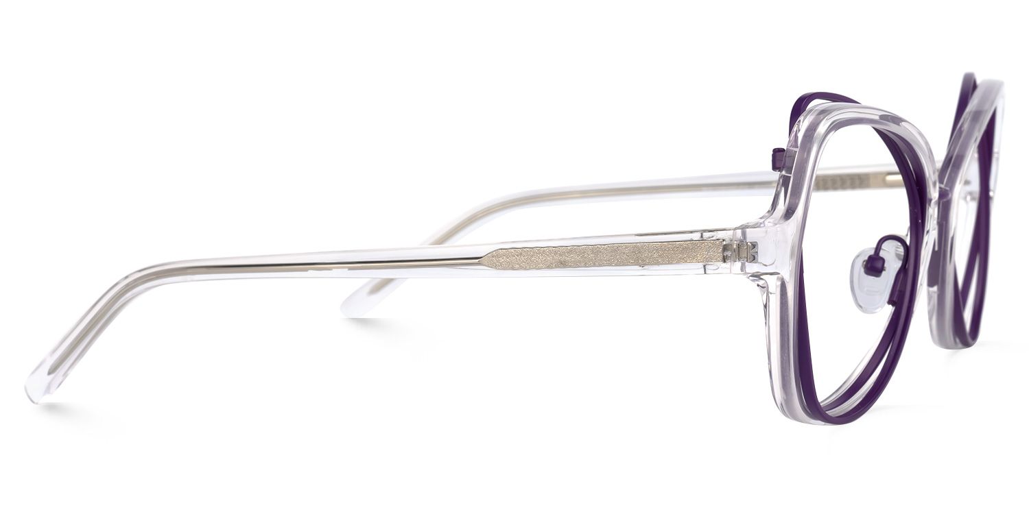 Geometric Purple Eyeglasses - 4