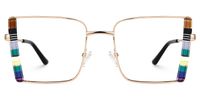 Denzel - Square Multicolor Eyeglasses | Vooglam Angle View