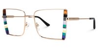 Denzel - Square Multicolor Eyeglasses | Vooglam Front View
