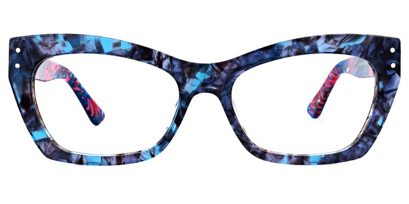 Melba - Rectangle Floral Eyeglasses