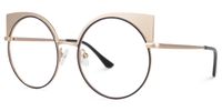 Cat Eye Gold Eyeglasses | Vooglam.com Front View