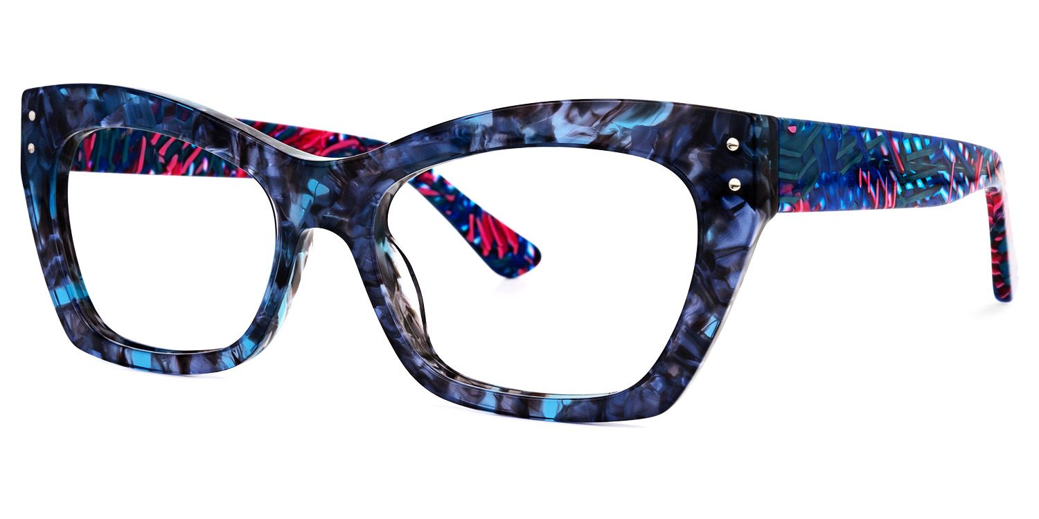 Rectangle Floral Eyeglasses - 2