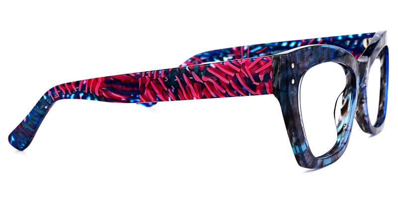 Melba - Rectangle Floral Eyeglasses - 4