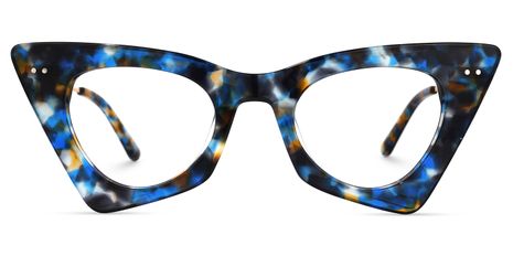 Gretchen - Geometric Blue/Black Eyeglasses