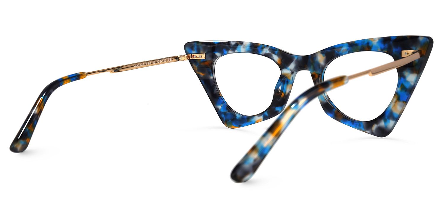 Gretchen - Geometric Blue/Black Eyeglasses - 3